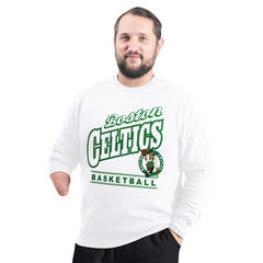 Boston Celtics G-III Sports by Carl Banks Adaptive Headliner Fleece Crewneck Sweatshirt White