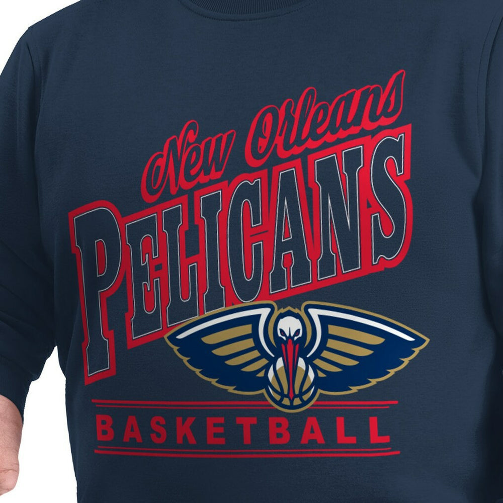 New Orleans Pelicans G-III Sports by Carl Banks Adaptive Headliner Fleece Crewneck Sweatshirt Navy outlet