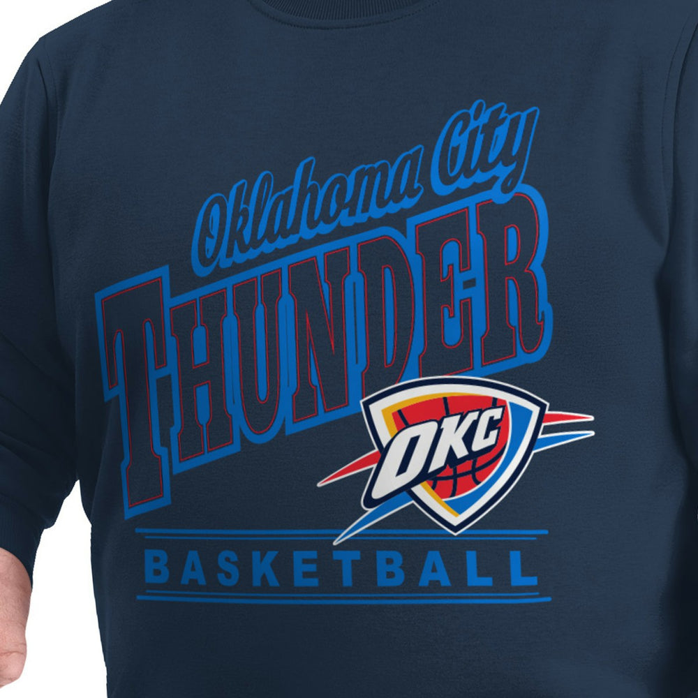 Oklahoma City Thunder G-III Sports by Carl Banks Adaptive Headliner Fleece Crewneck Sweatshirt Navy