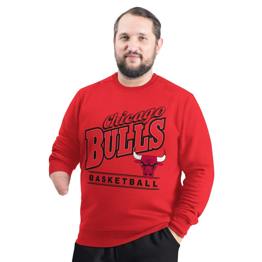 Chicago Bulls G-III Sports by Carl Banks Adaptive Headliner Fleece Crewneck Sweatshirt Red outlet