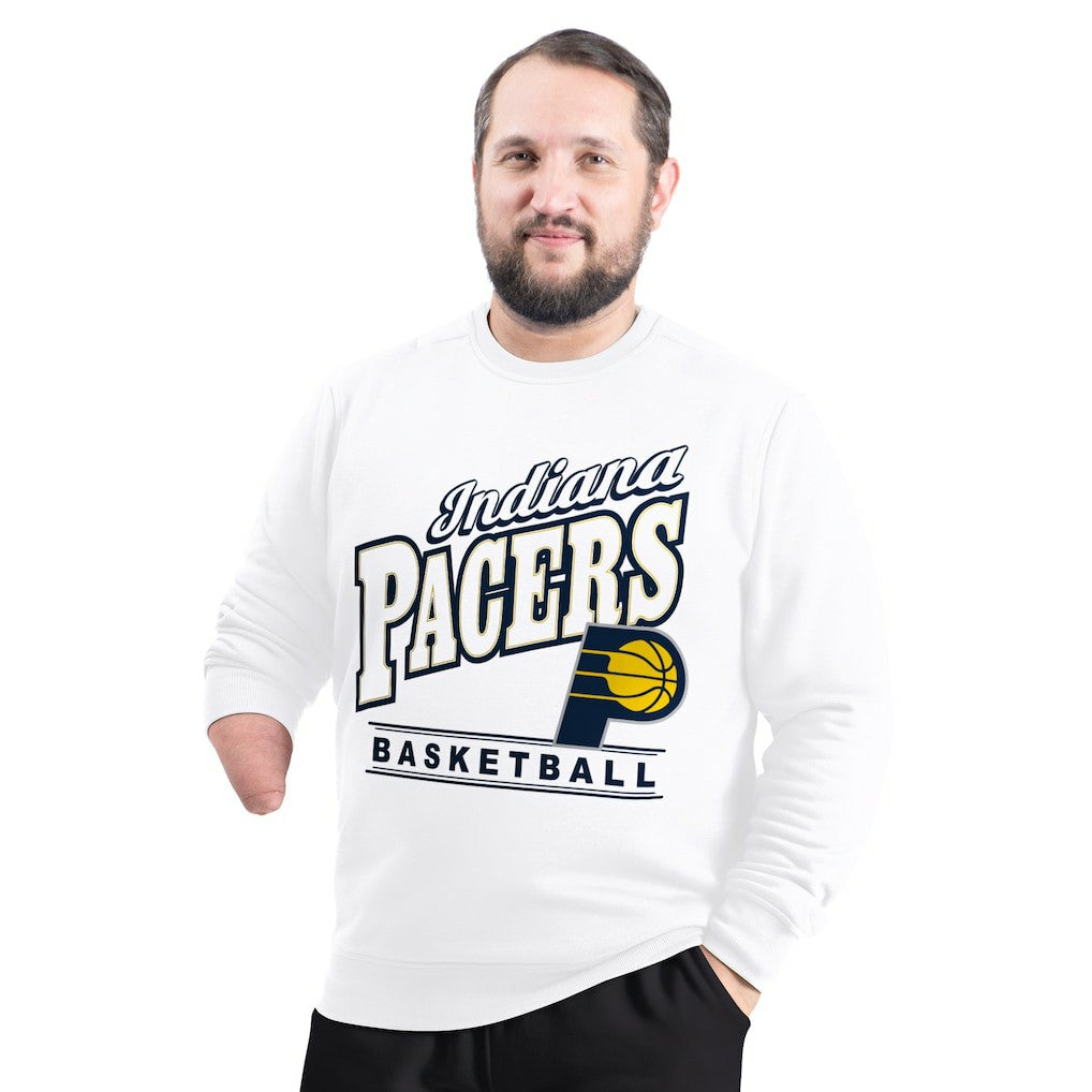 Indiana Pacers G-III Sports by Carl Banks Adaptive Headliner Fleece Crewneck Sweatshirt White