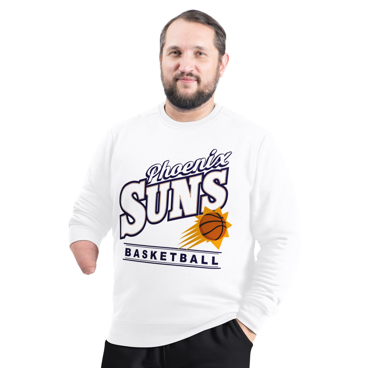 Phoenix Suns G-III Sports by Carl Banks Adaptive Headliner Fleece Crewneck Sweatshirt White