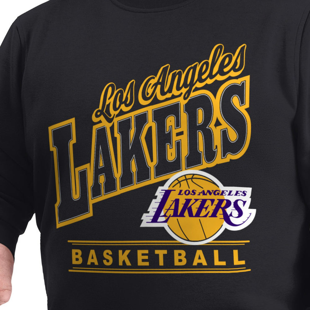 Los Angeles Lakers G-III Sports by Carl Banks Adaptive Headliner Fleece Crewneck Sweatshirt Black