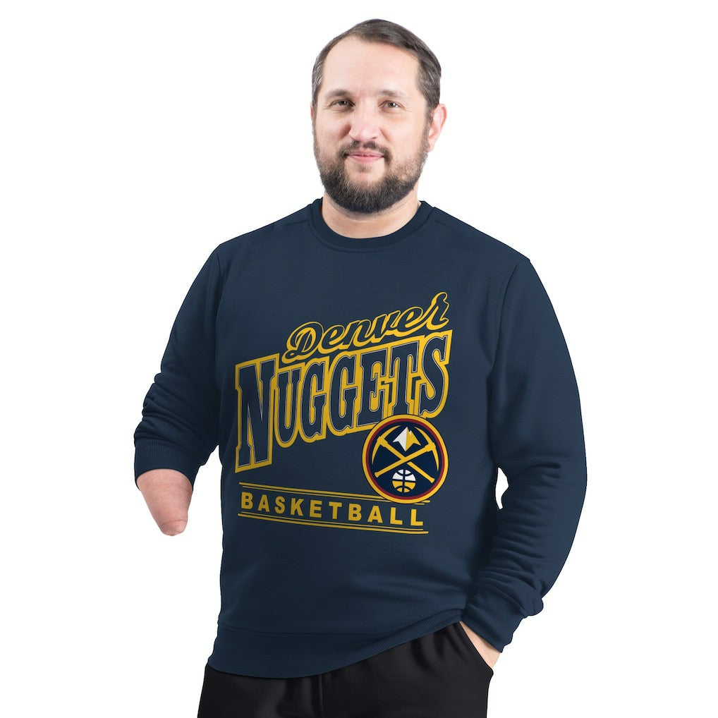 Denver Nuggets G-III Sports by Carl Banks Adaptive Headliner Fleece Crewneck Sweatshirt Navy outlet