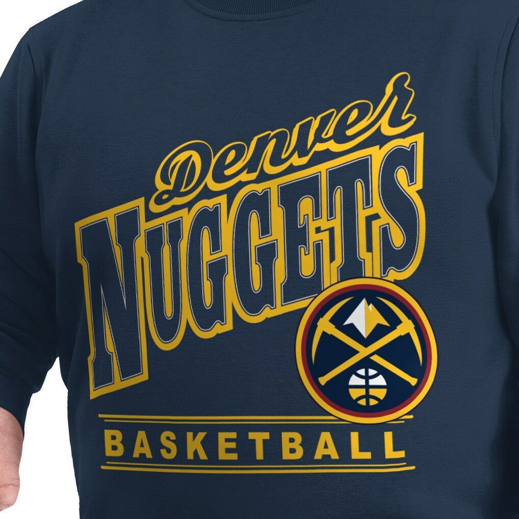 Denver Nuggets G-III Sports by Carl Banks Adaptive Headliner Fleece Crewneck Sweatshirt Navy outlet