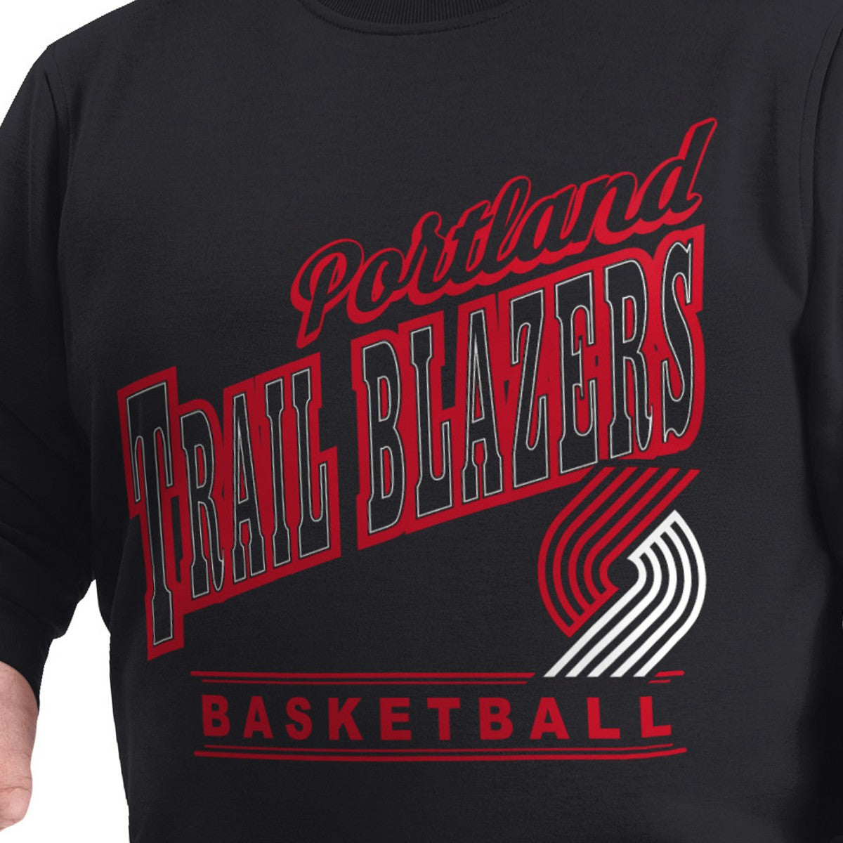 Portland Trail Blazers G-III Sports by Carl Banks Adaptive Headliner Fleece Crewneck Sweatshirt Black outlet