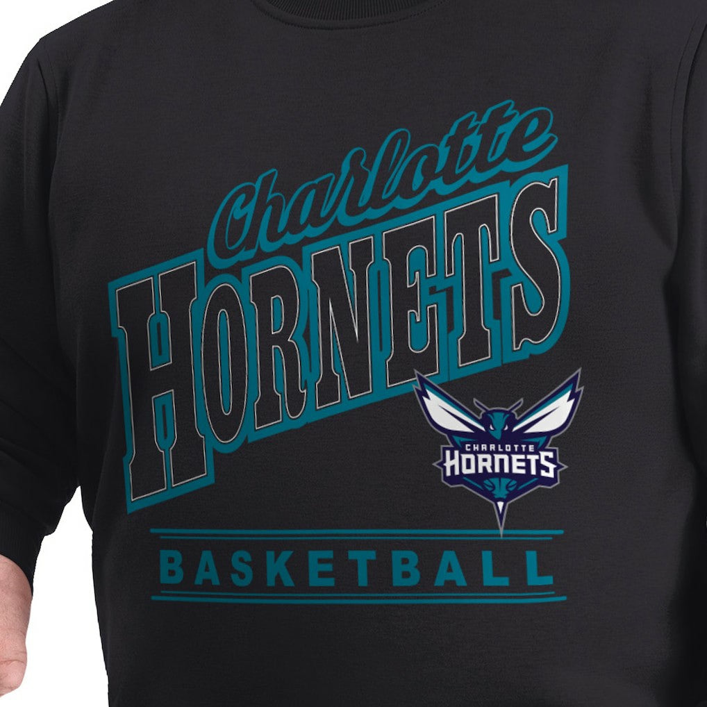 Charlotte Hornets G-III Sports by Carl Banks Adaptive Headliner Fleece Crewneck Sweatshirt Black outlet