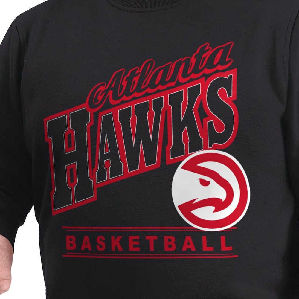 Atlanta Hawks G-III Sports by Carl Banks Adaptive Headliner Fleece Crewneck Sweatshirt Black