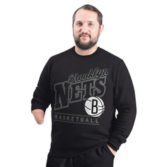 Brooklyn Nets G-III Sports by Carl Banks Adaptive Headliner Fleece Crewneck Sweatshirt Black