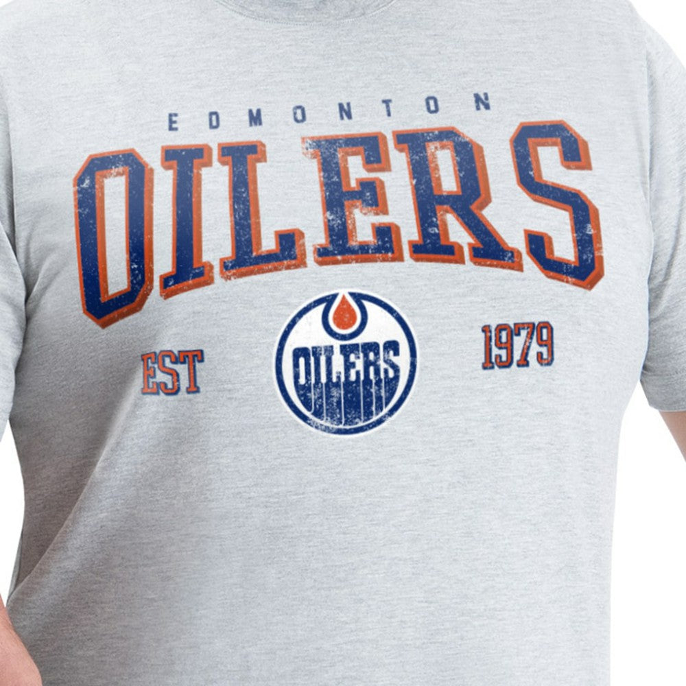 Edmonton Oilers G-III Sports by Carl Banks Adaptive Classic Team Graphic T-Shirt - Gray | US 203456429
