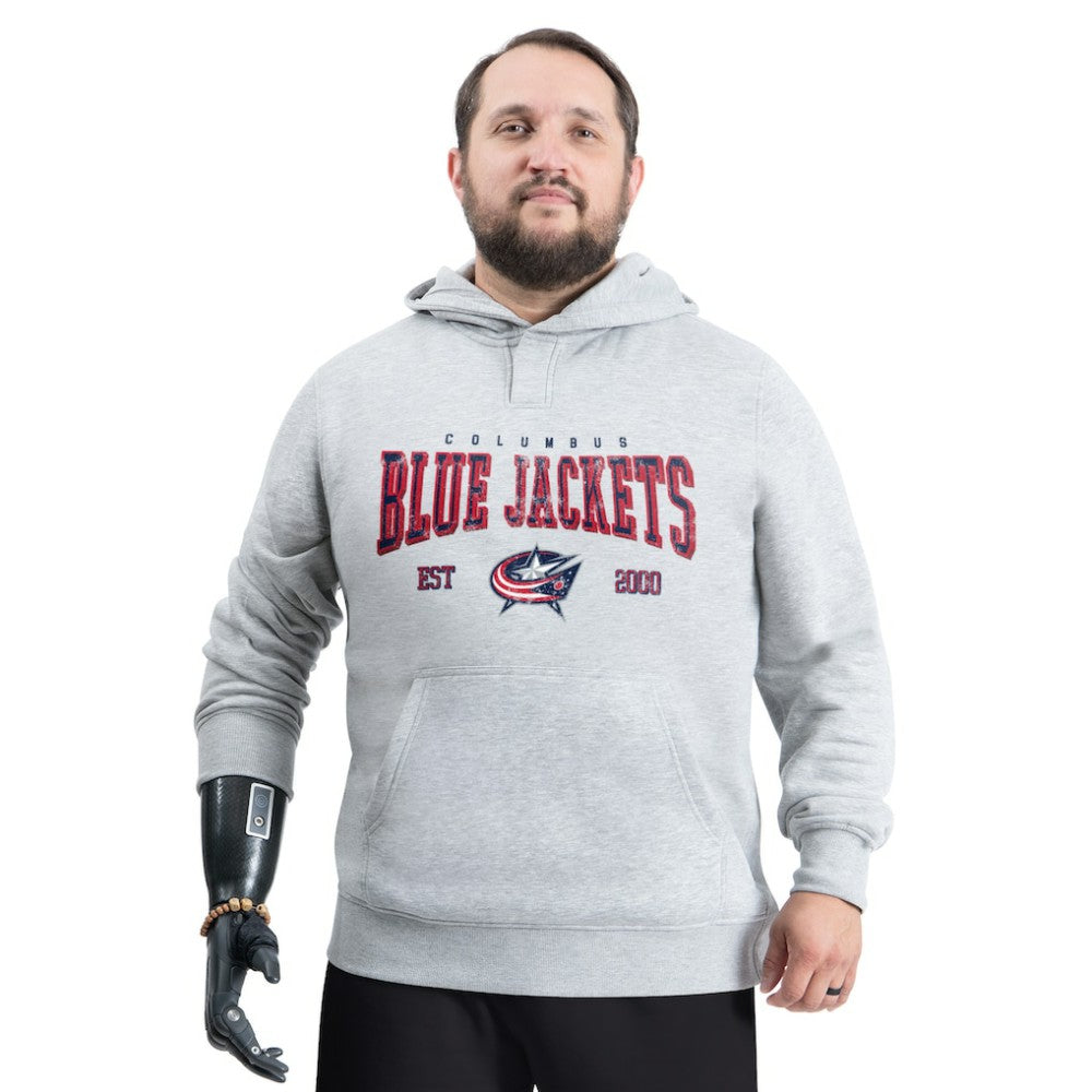 Columbus Blue Jackets G-III Sports by Carl Banks Adaptive Classic Team Spirit Fleece Hoodie - Gray | US 203456440