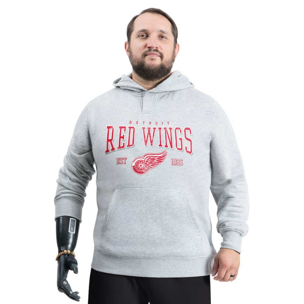 Detroit Red Wings G-III Sports by Carl Banks Adaptive Classic Team Spirit Fleece Hoodie - Gray | US 203456443