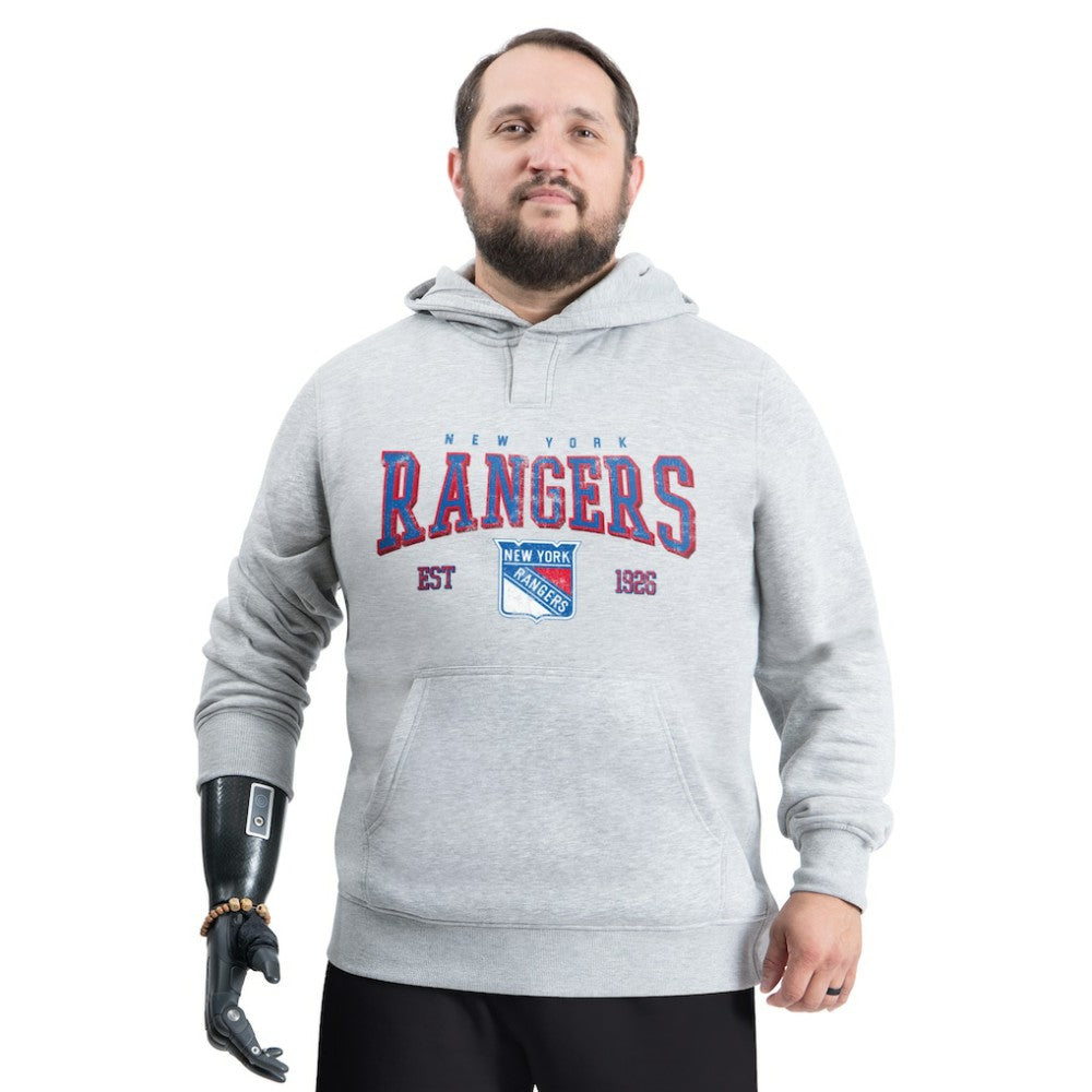 New York Rangers G-III Sports by Carl Banks Adaptive Classic Team Spirit Fleece Hoodie - Gray | US 203456450