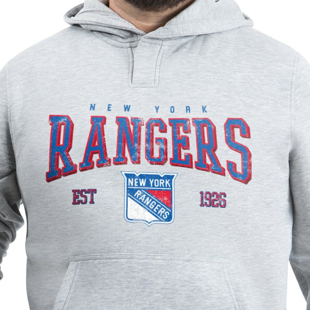 New York Rangers G-III Sports by Carl Banks Adaptive Classic Team Spirit Fleece Hoodie - Gray | US 203456450