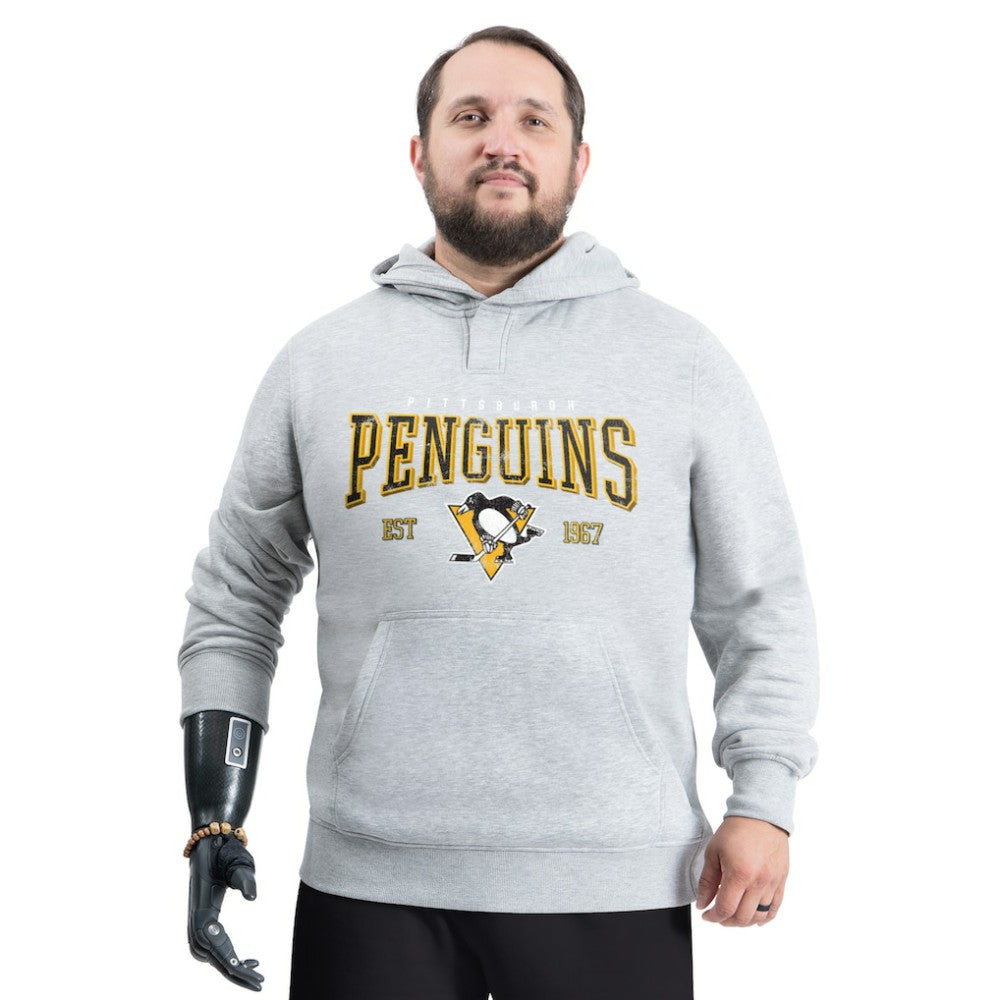 Pittsburgh Penguins G-III Sports by Carl Banks Adaptive Classic Team Spirit Fleece Hoodie - Gray | US 203456454