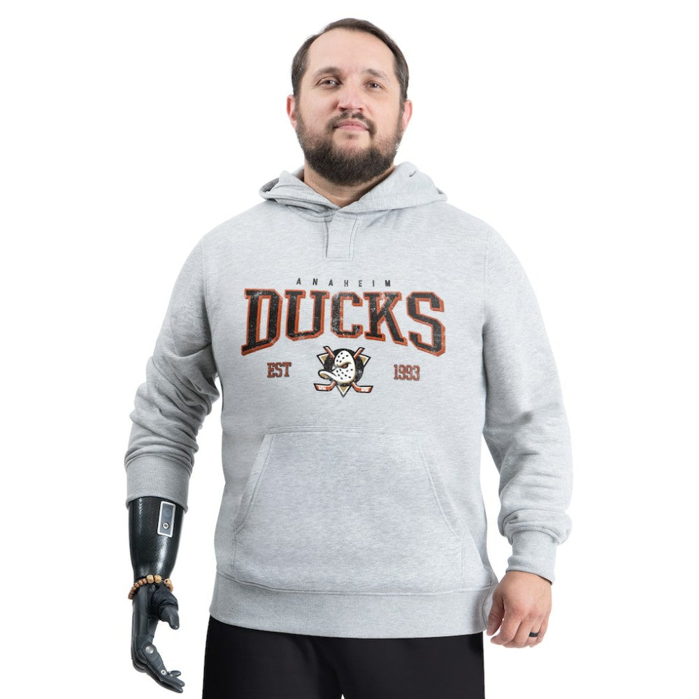 Anaheim Ducks G-III Sports by Carl Banks Adaptive Classic Team Spirit Fleece Hoodie - Gray | US 203456455