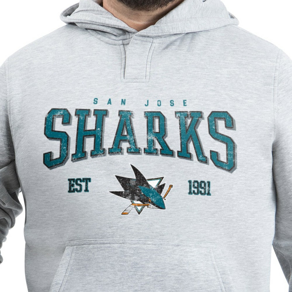 San Jose Sharks G-III Sports by Carl Banks Adaptive Classic Team Spirit Fleece Hoodie - Gray | US 203456456