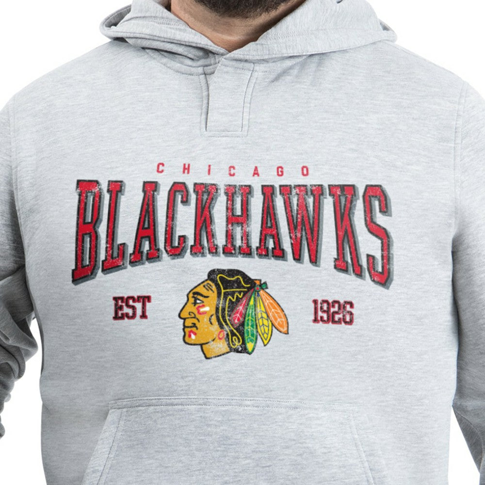 Chicago Blackhawks G-III Sports by Carl Banks Adaptive Classic Team Spirit Fleece Hoodie - Gray | US 203456463