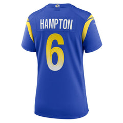 Nick Hampton Los Angeles Rams Women's Team Game Jersey - Royal Jerseys