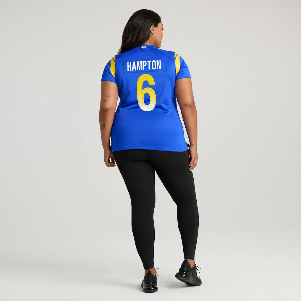 Nick Hampton Los Angeles Rams Women's Team Game Jersey - Royal Jerseys