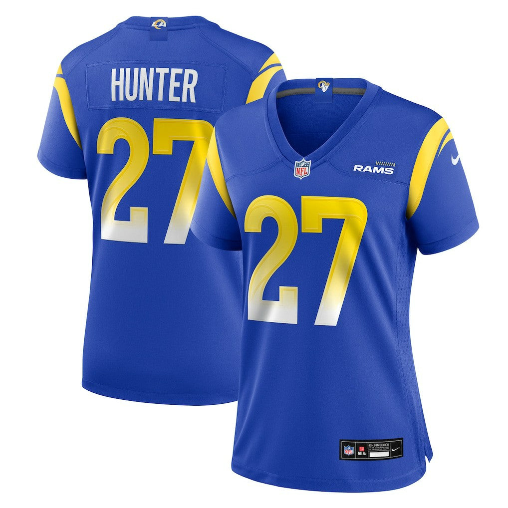 Jarquez Hunter Los Angeles Rams Women's Team Game Jersey - Royal Jerseys