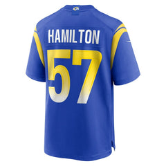 Ty Hamilton Los Angeles Rams Team Game Jersey - Royal Jerseys