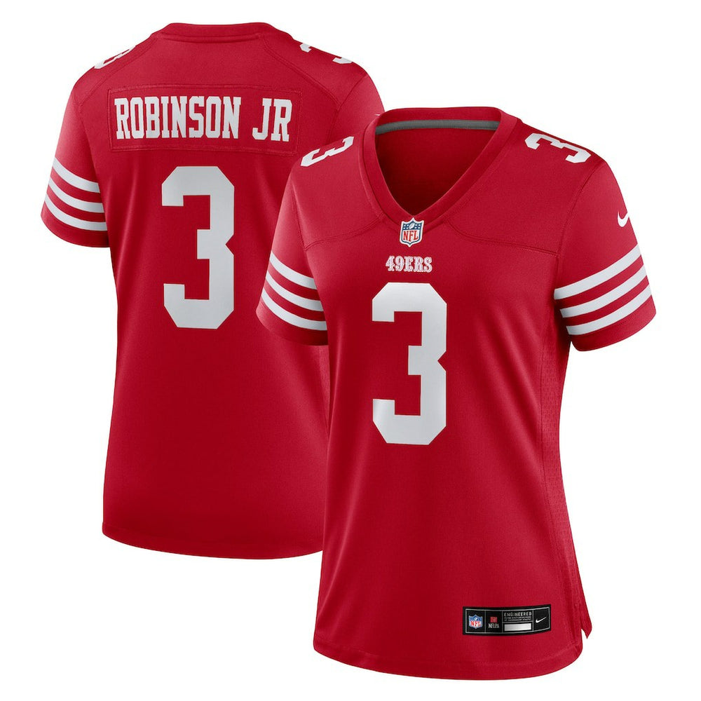Brian Robinson Jr. San Francisco 49ers Women's Team Game Jersey - Scarlet Jerseys