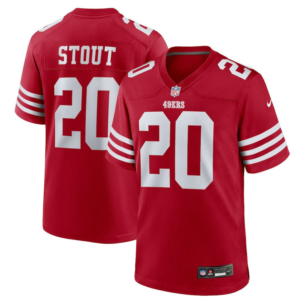 Upton Stout San Francisco 49ers Team Game Jersey - Scarlet Jerseys