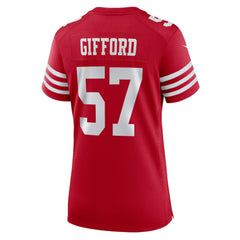 Luke Gifford San Francisco 49ers Women's Team Game Jersey - Scarlet Jerseys