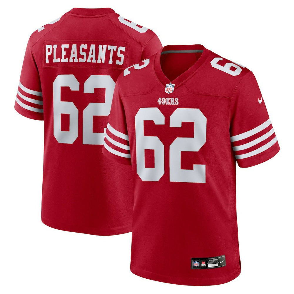 Austen Pleasants San Francisco 49ers Team Game Jersey - Scarlet Jerseys