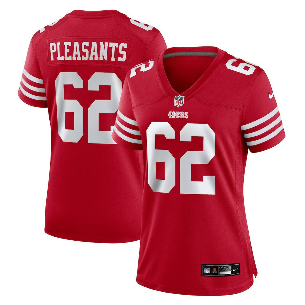 Austen Pleasants San Francisco 49ers Women's Team Game Jersey - Scarlet Jerseys