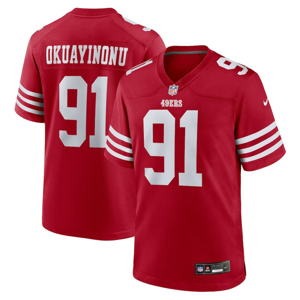 Sam Okuayinonu San Francisco 49ers Team Game Jersey - Scarlet Jerseys