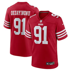 Sam Okuayinonu San Francisco 49ers Team Game Jersey - Scarlet Jerseys