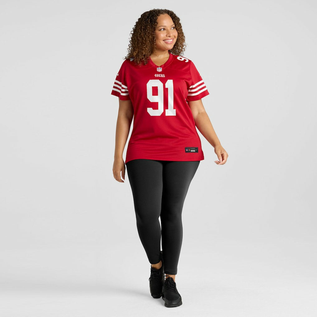 Sam Okuayinonu San Francisco 49ers Women's Team Game Jersey - Scarlet Jerseys