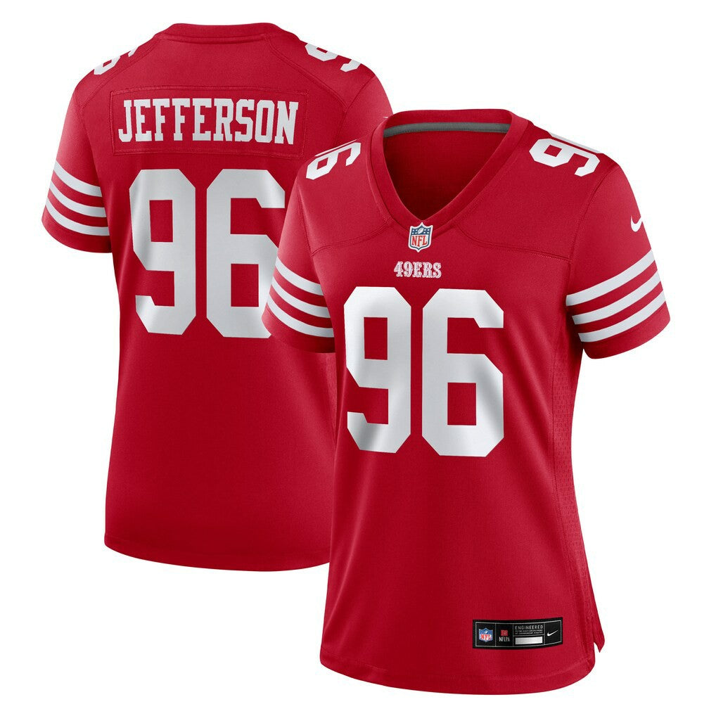 Jordan Jefferson San Francisco 49ers Women's Team Game Jersey - Scarlet Jerseys