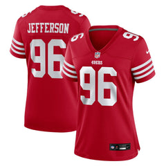 Jordan Jefferson San Francisco 49ers Women's Team Game Jersey - Scarlet Jerseys