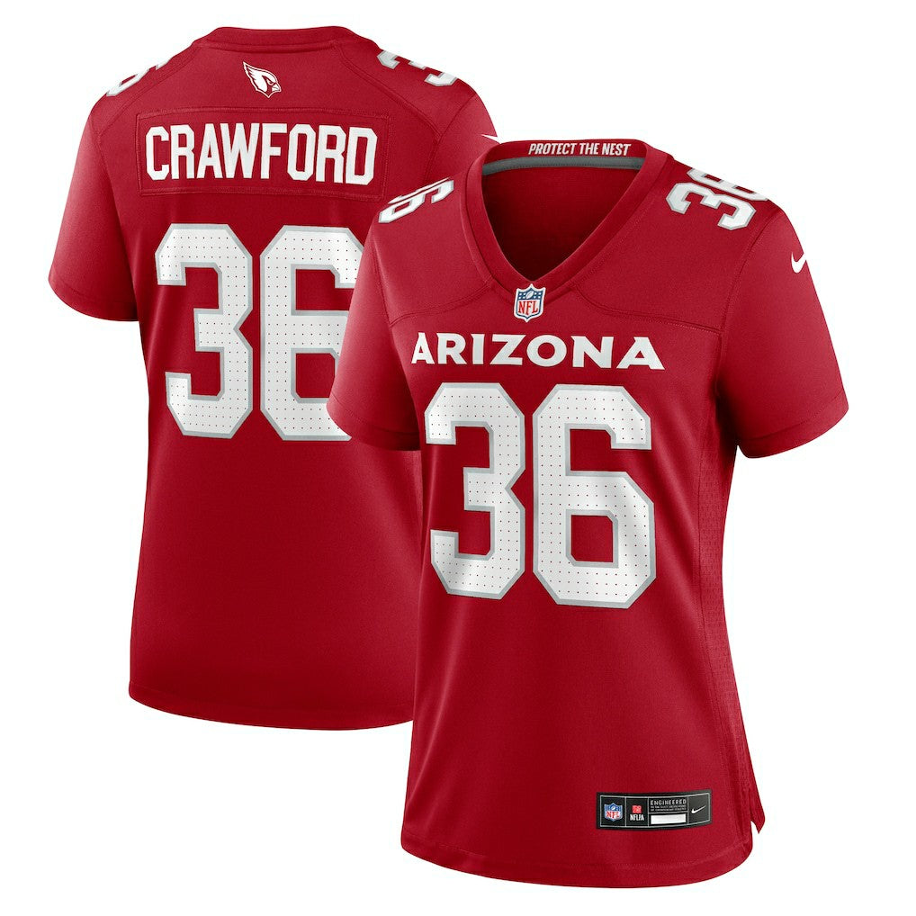 Kitan Crawford Arizona Cardinals Women's Team Game Jersey - Cardinal Jerseys