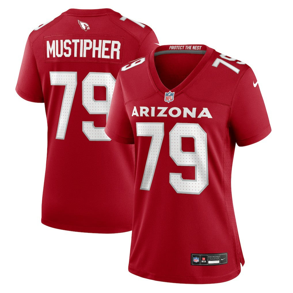 PJ Mustipher Arizona Cardinals Women's Team Game Jersey - Cardinal Jerseys