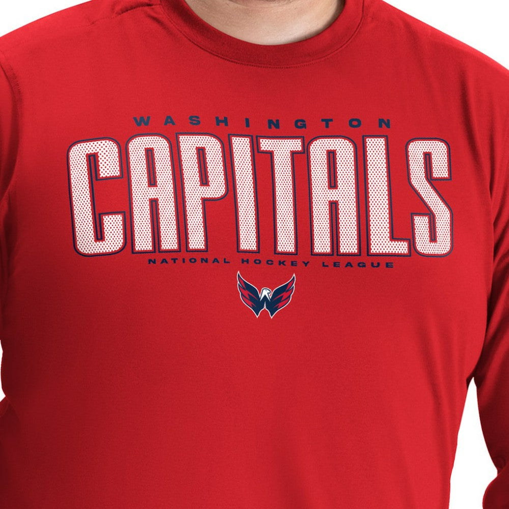 Washington Capitals G-III Sports by Carl Banks Adaptive Mesh Effect Long Sleeve T-Shirt - Red | US 203456825