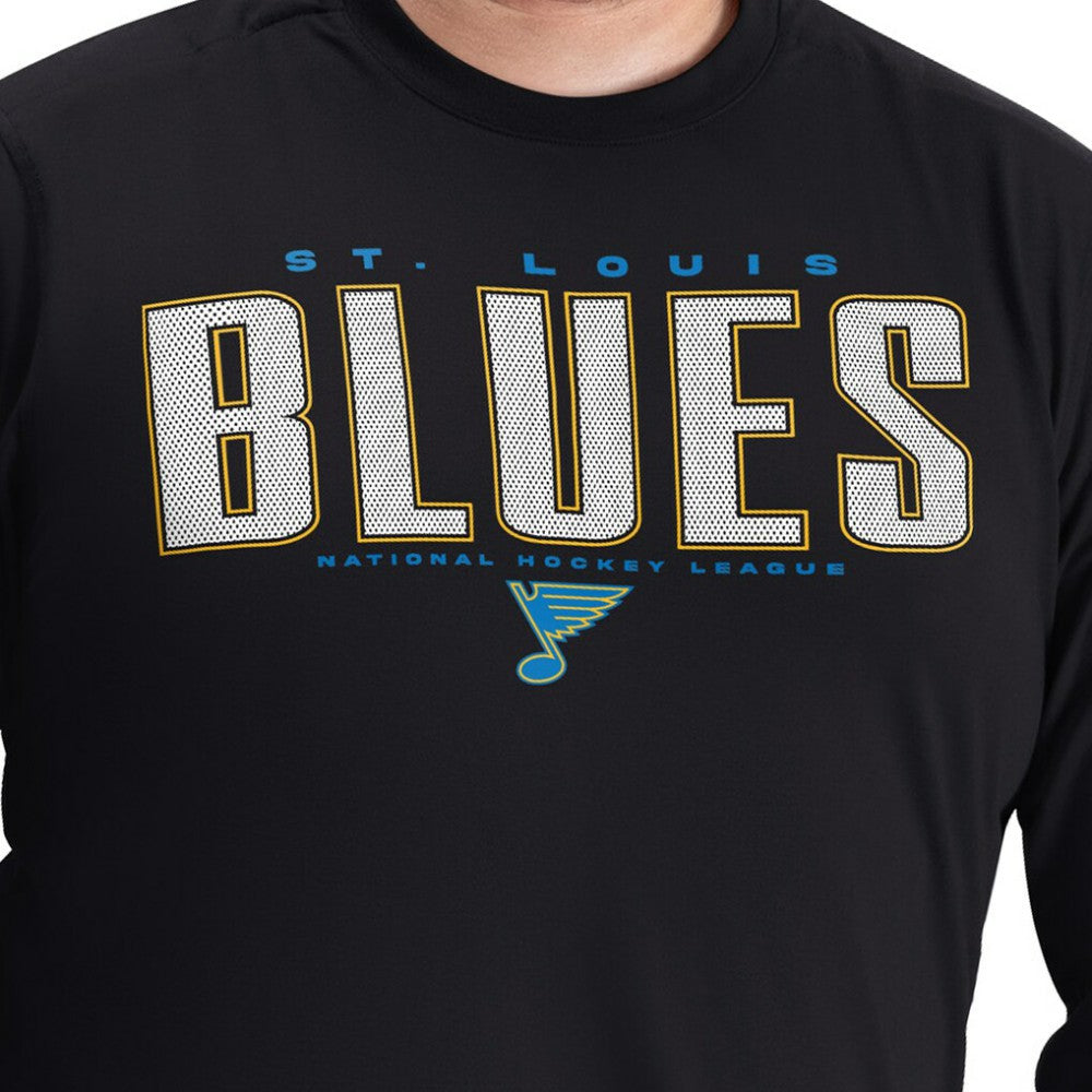 St. Louis Blues G-III Sports by Carl Banks Adaptive Mesh Effect Long Sleeve T-Shirt - Black | US 203456826