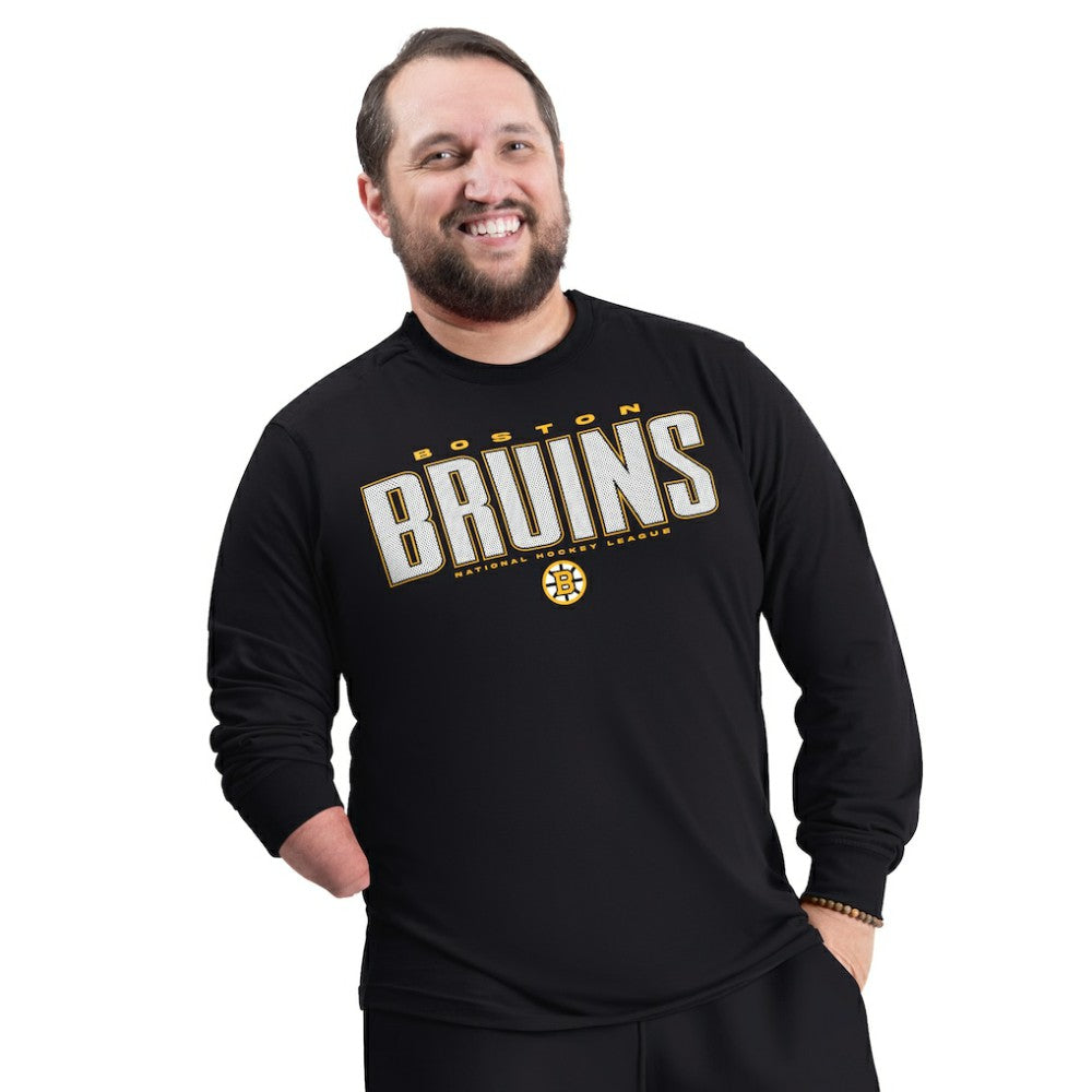Boston Bruins G-III Sports by Carl Banks Adaptive Mesh Effect Long Sleeve T-Shirt - Black | US 203456829