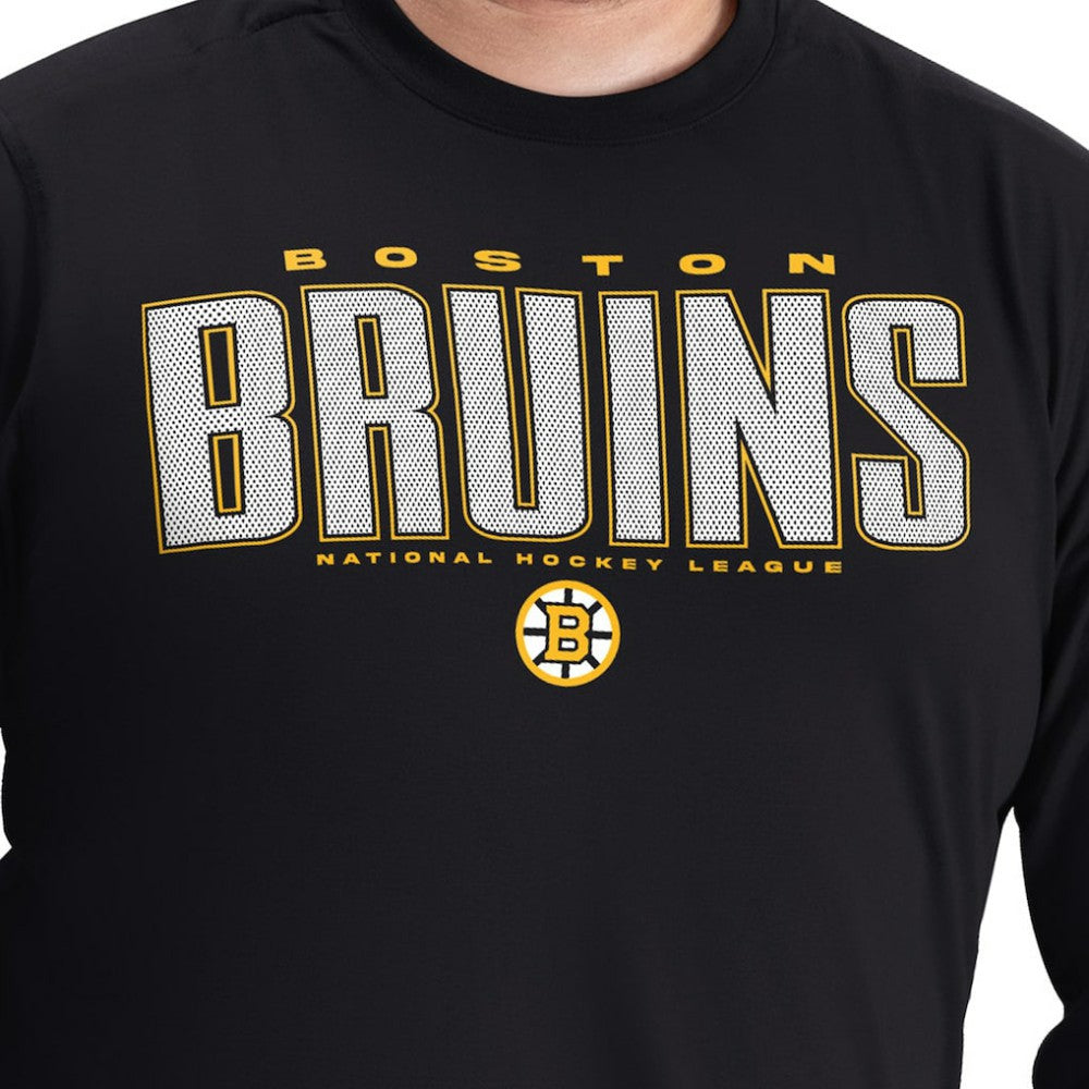 Boston Bruins G-III Sports by Carl Banks Adaptive Mesh Effect Long Sleeve T-Shirt - Black | US 203456829