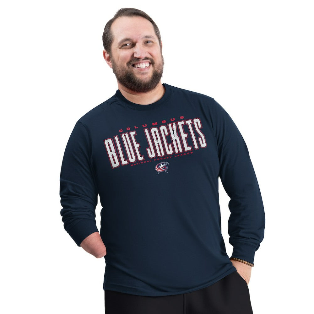 Columbus Blue Jackets G-III Sports by Carl Banks Adaptive Mesh Effect Long Sleeve T-Shirt - Navy | US 203456830