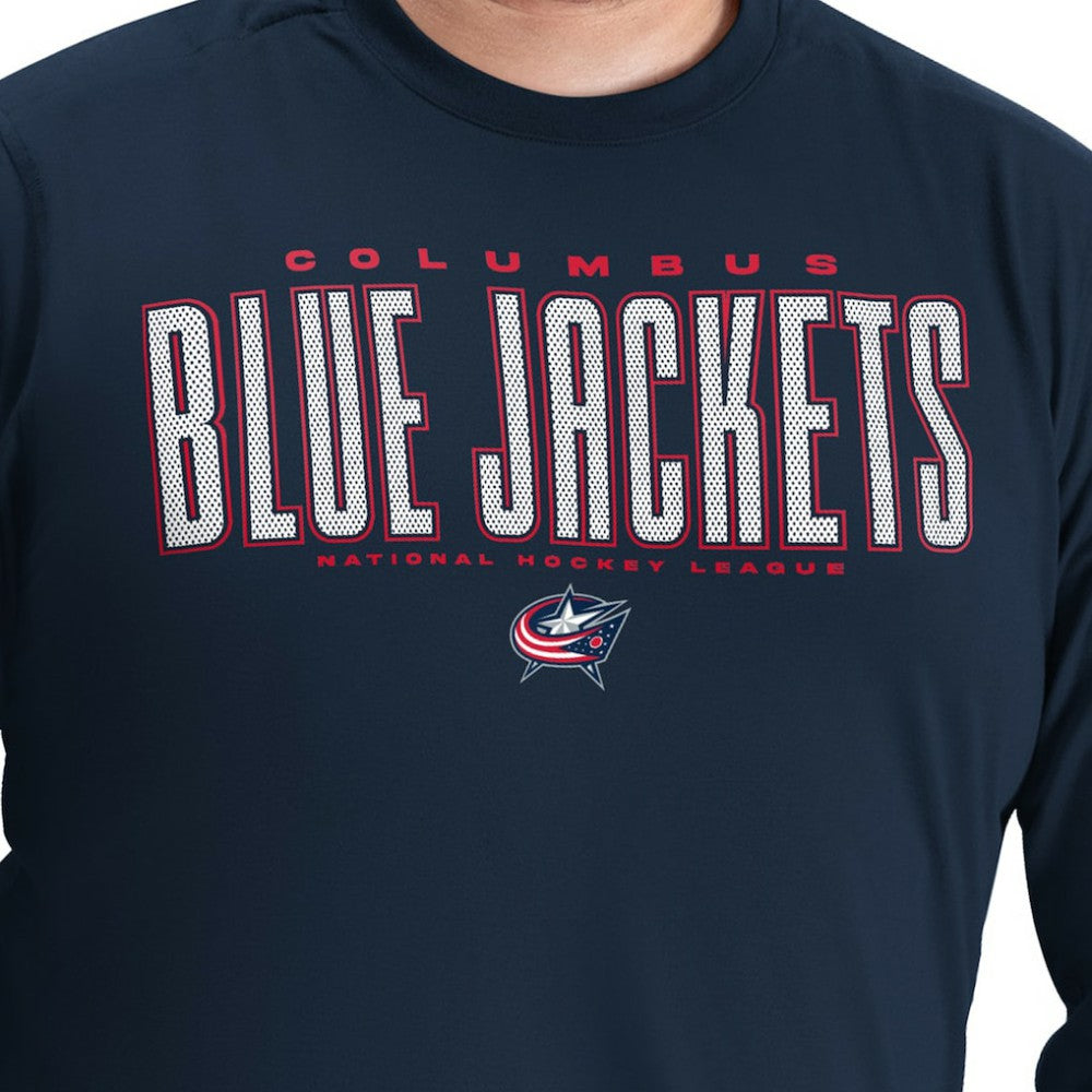 Columbus Blue Jackets G-III Sports by Carl Banks Adaptive Mesh Effect Long Sleeve T-Shirt - Navy | US 203456830