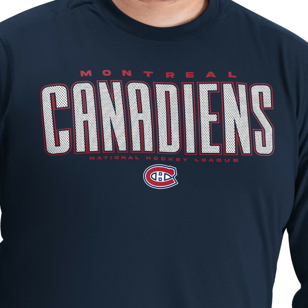 Montreal Canadiens G-III Sports by Carl Banks Adaptive Mesh Effect Long Sleeve T-Shirt - Navy | US 203456832