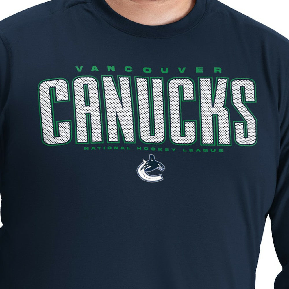 Vancouver Canucks G-III Sports by Carl Banks Adaptive Mesh Effect Long Sleeve T-Shirt - Blue | US 203456837