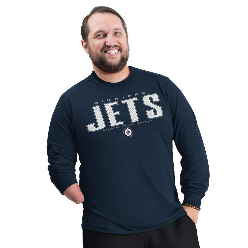 Winnipeg Jets G-III Sports by Carl Banks Adaptive Mesh Effect Long Sleeve T-Shirt - Navy | US 203456838