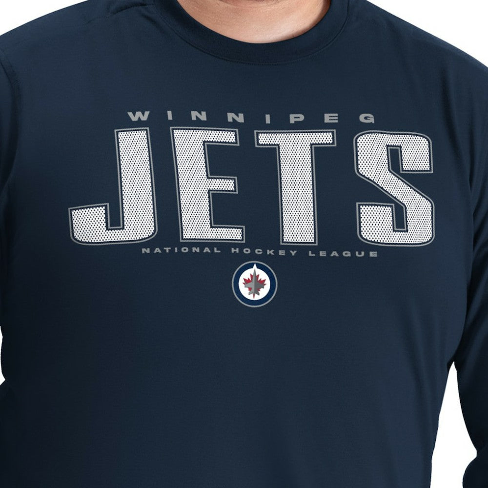 Winnipeg Jets G-III Sports by Carl Banks Adaptive Mesh Effect Long Sleeve T-Shirt - Navy | US 203456838