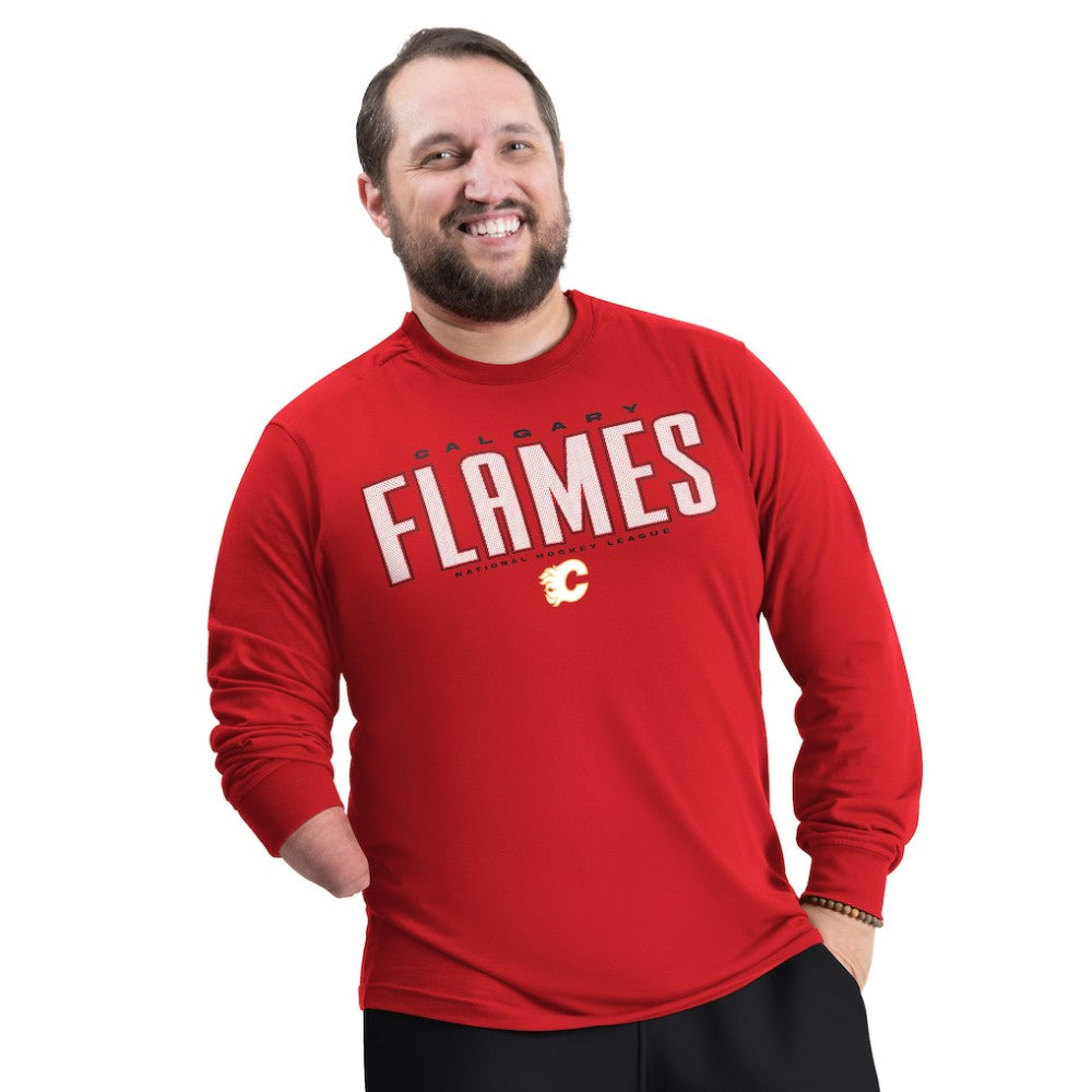 Calgary Flames G-III Sports by Carl Banks Adaptive Mesh Effect Long Sleeve T-Shirt - Red | US 203456839