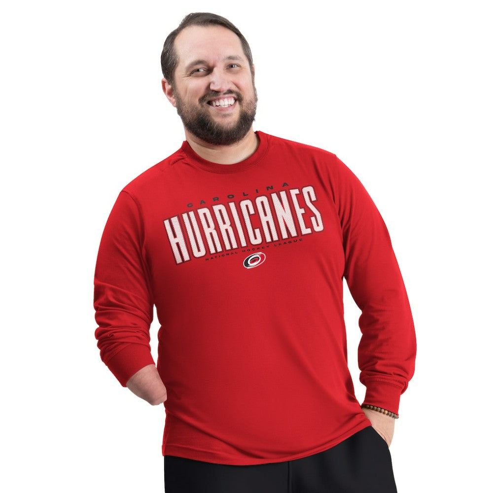 Carolina Hurricanes G-III Sports by Carl Banks Adaptive Mesh Effect Long Sleeve T-Shirt - Red | US 203456840
